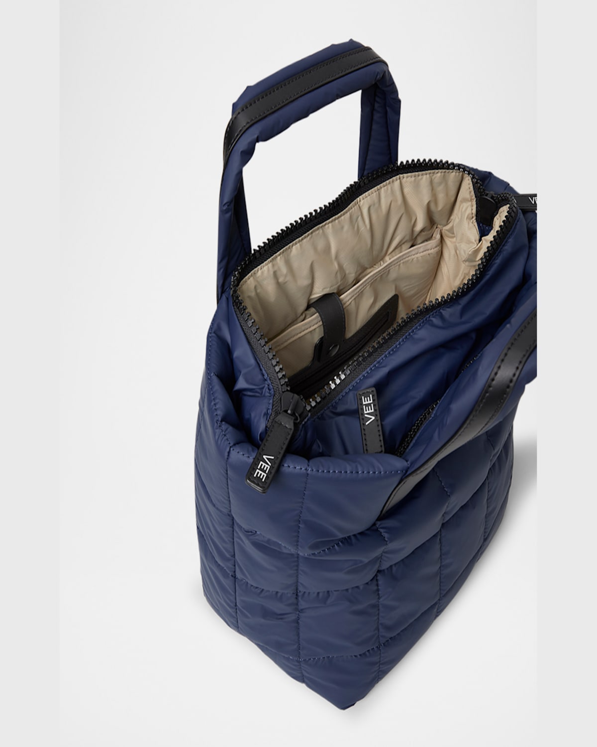 Veecollective Porter Small Quilted Tote Bag In Deep Sea