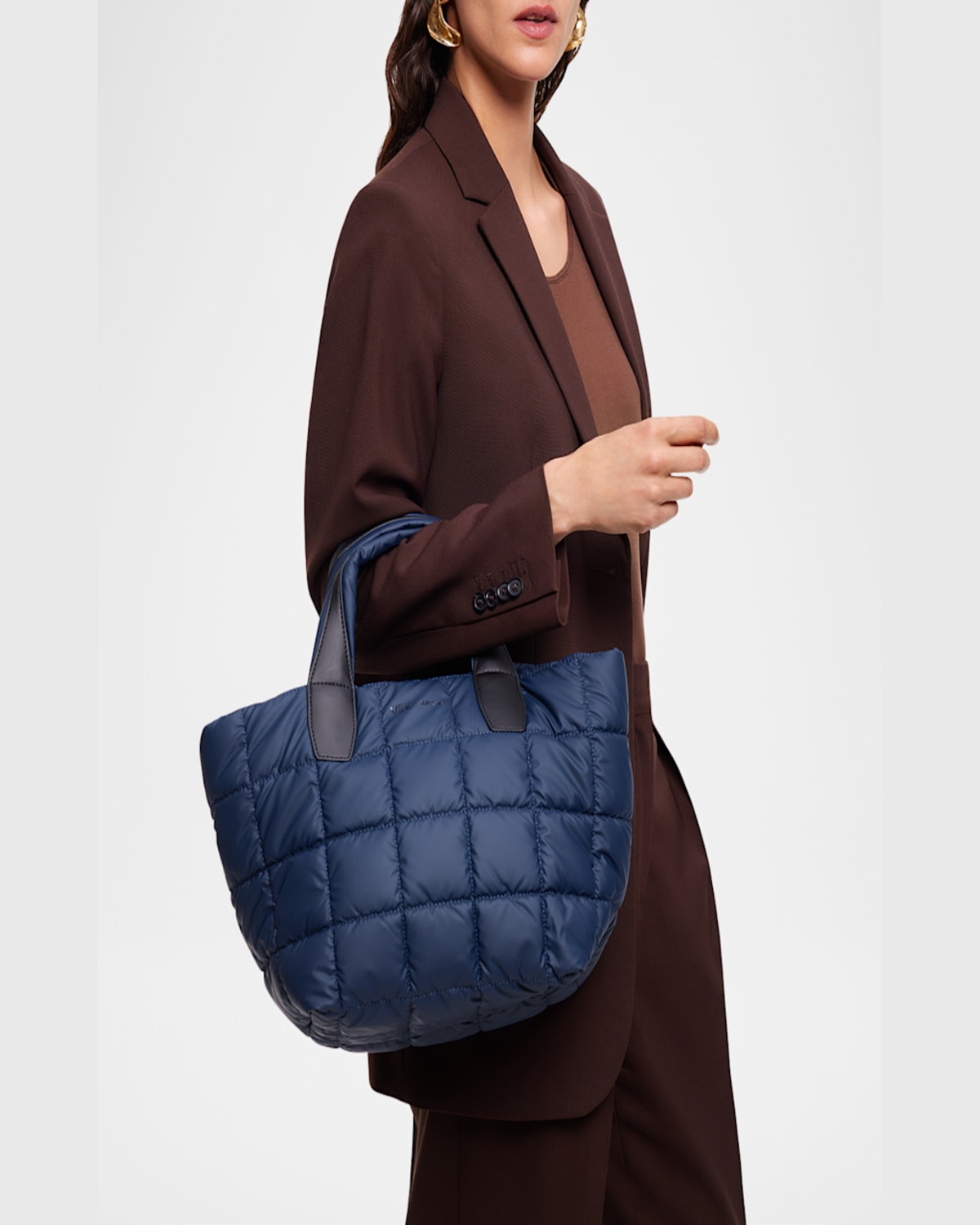 Veecollective Porter Small Quilted Tote Bag In Deep Sea