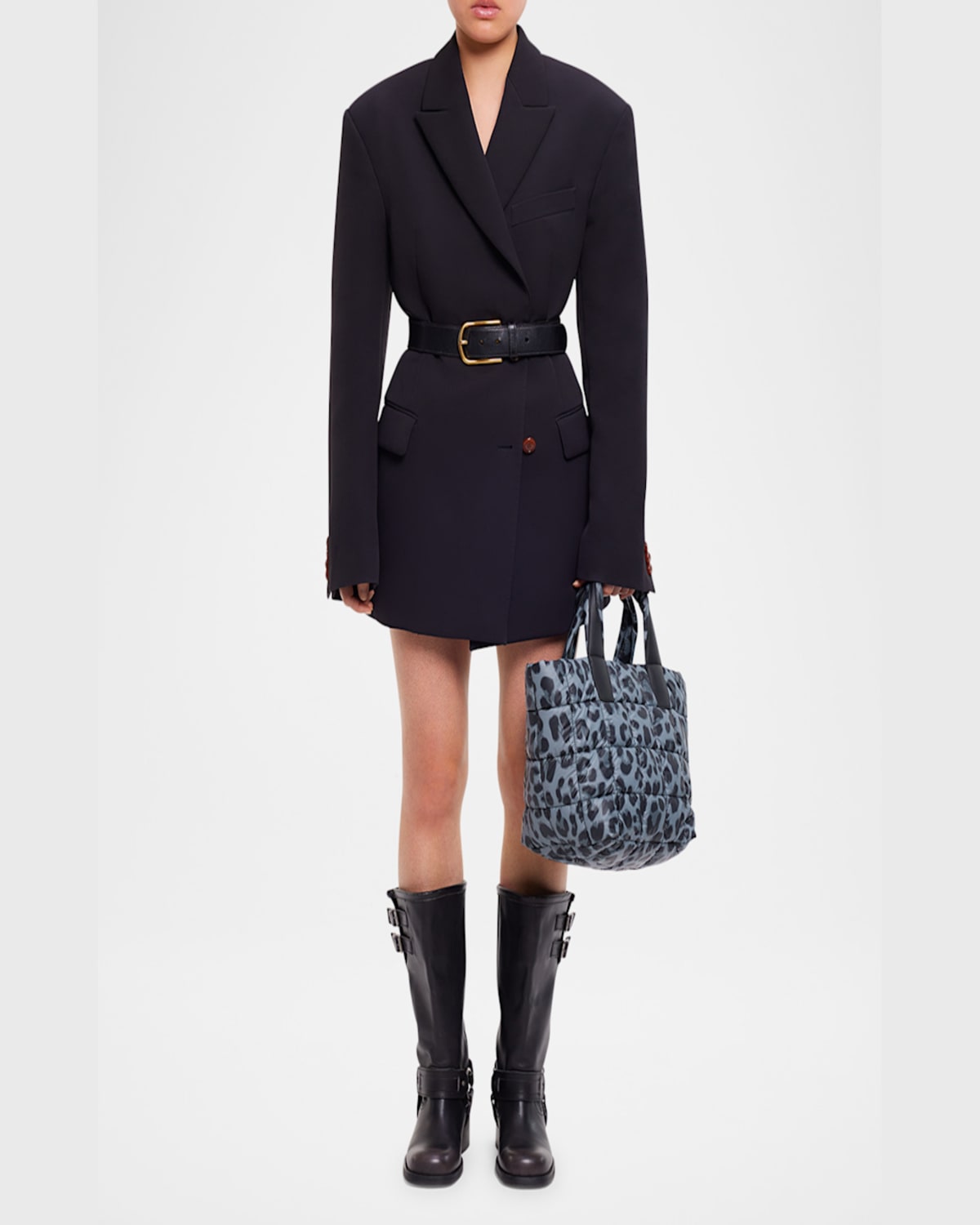 Veecollective Porter Small Leopard Quilted Tote Bag In Print