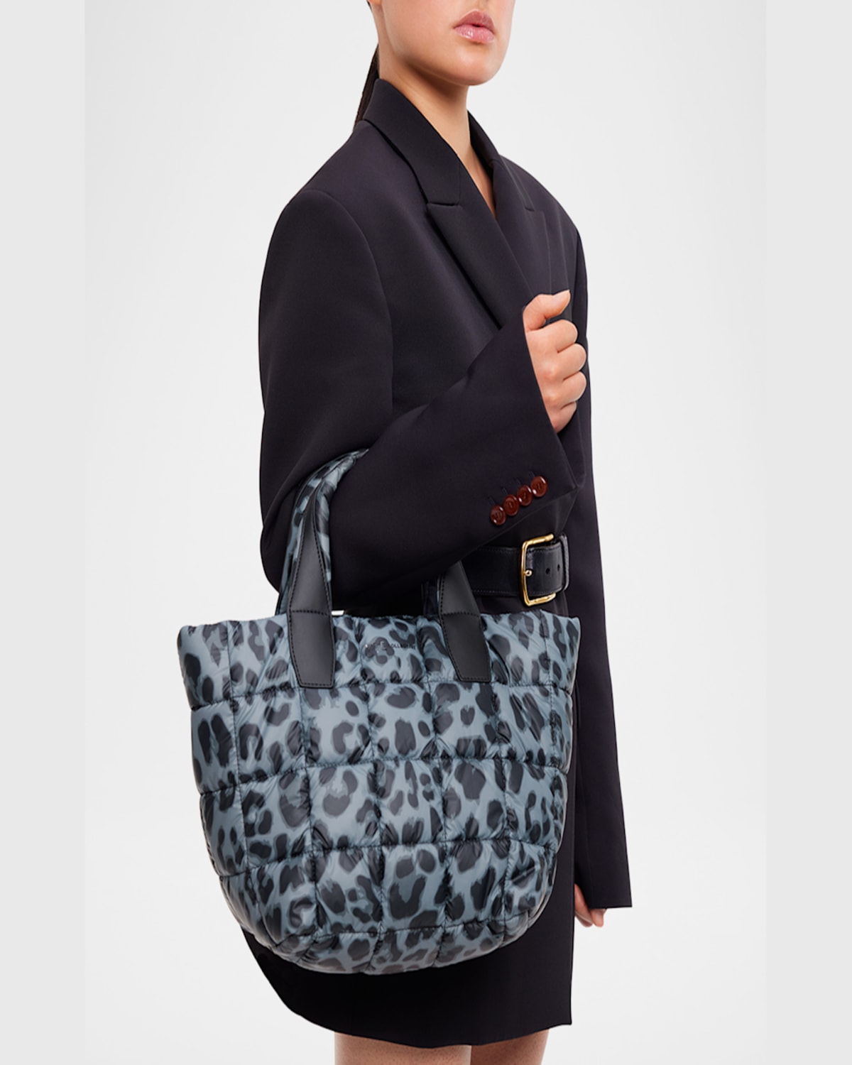Veecollective Porter Small Leopard Quilted Tote Bag In Print
