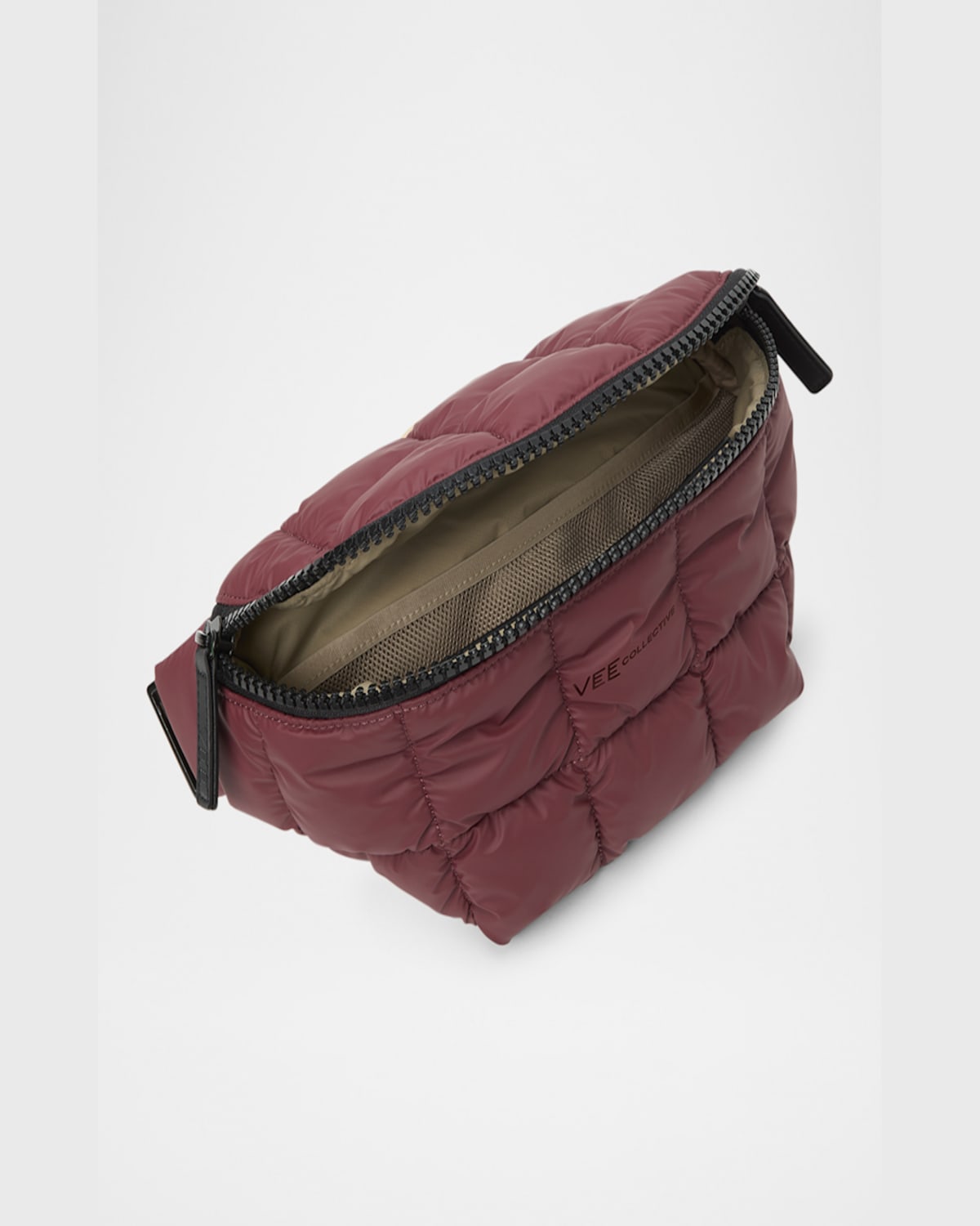 Veecollective Porter Sling Quilted Belt Bag In Red Black