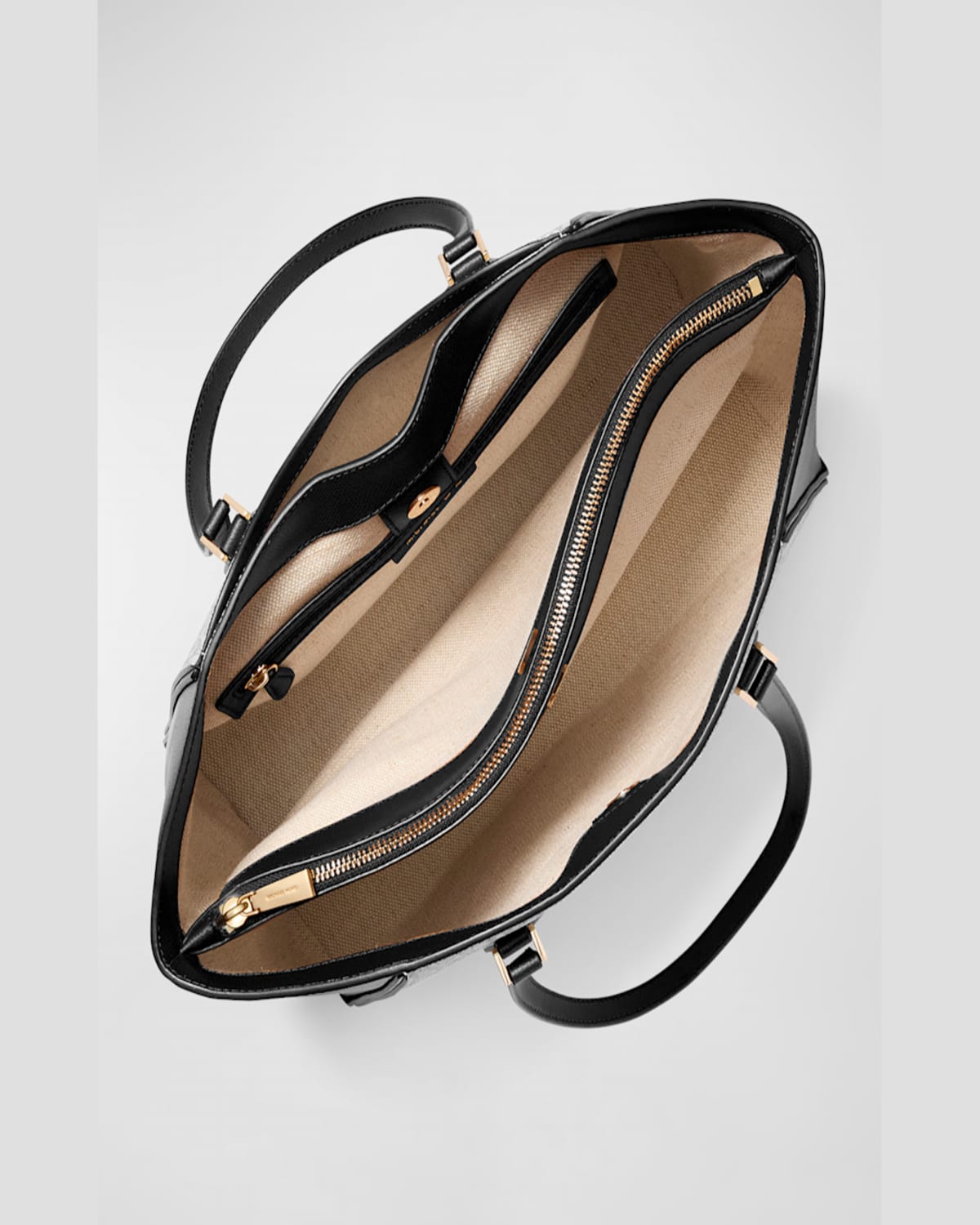 Shop Michael Michael Kors Taryn Calf Leather Tote Bag In Black