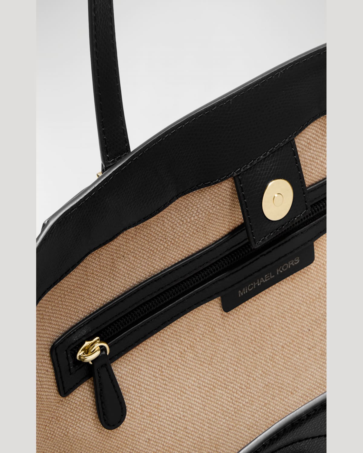 Shop Michael Michael Kors Taryn Calf Leather Tote Bag In Black