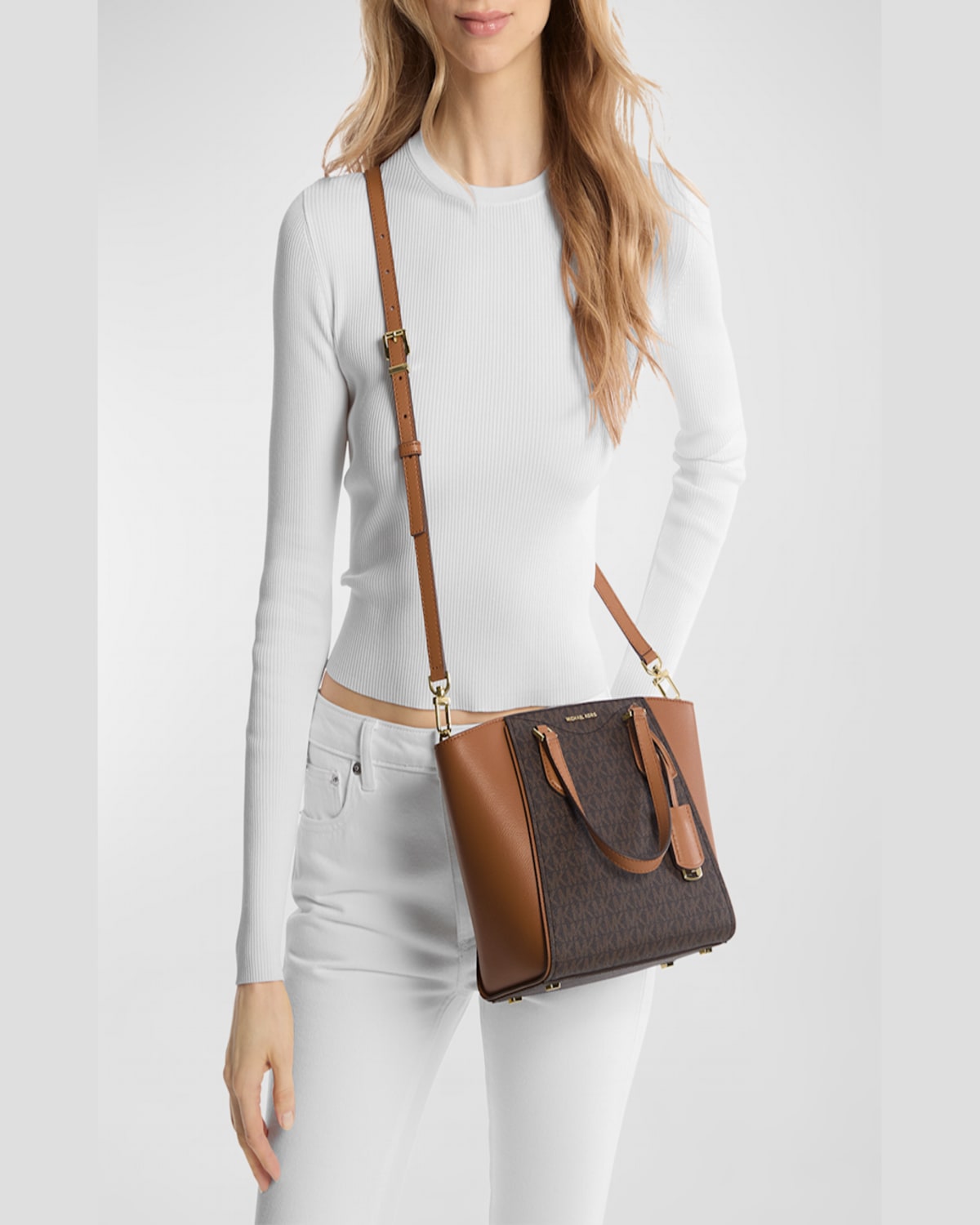 MICHAEL MICHAEL KORS TARYN MONOGRAM CROSSBODY TOTE BAG 