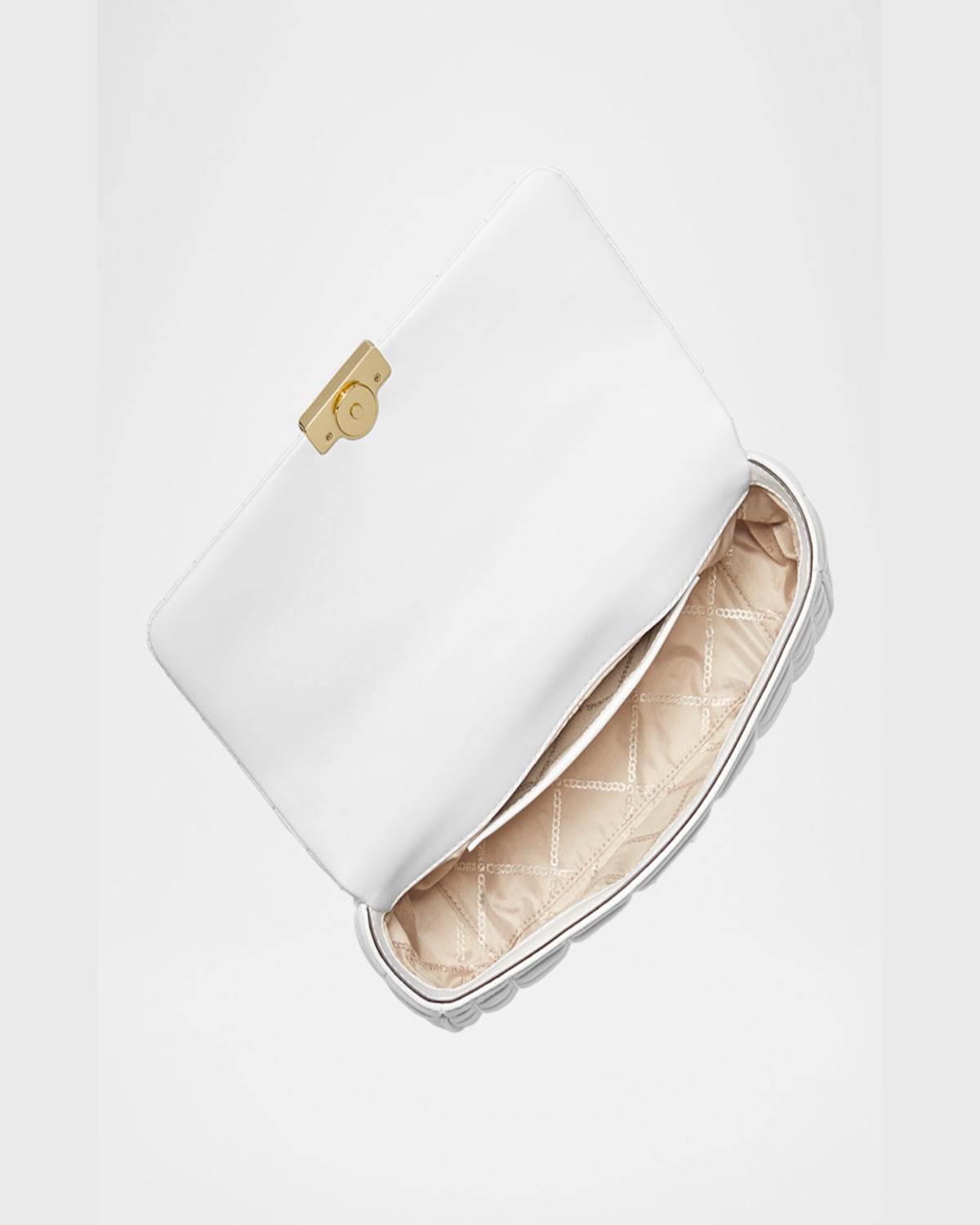 Shop Michael Michael Kors Tribeca Quilted Leather Shoulder Bag In Optic Whit