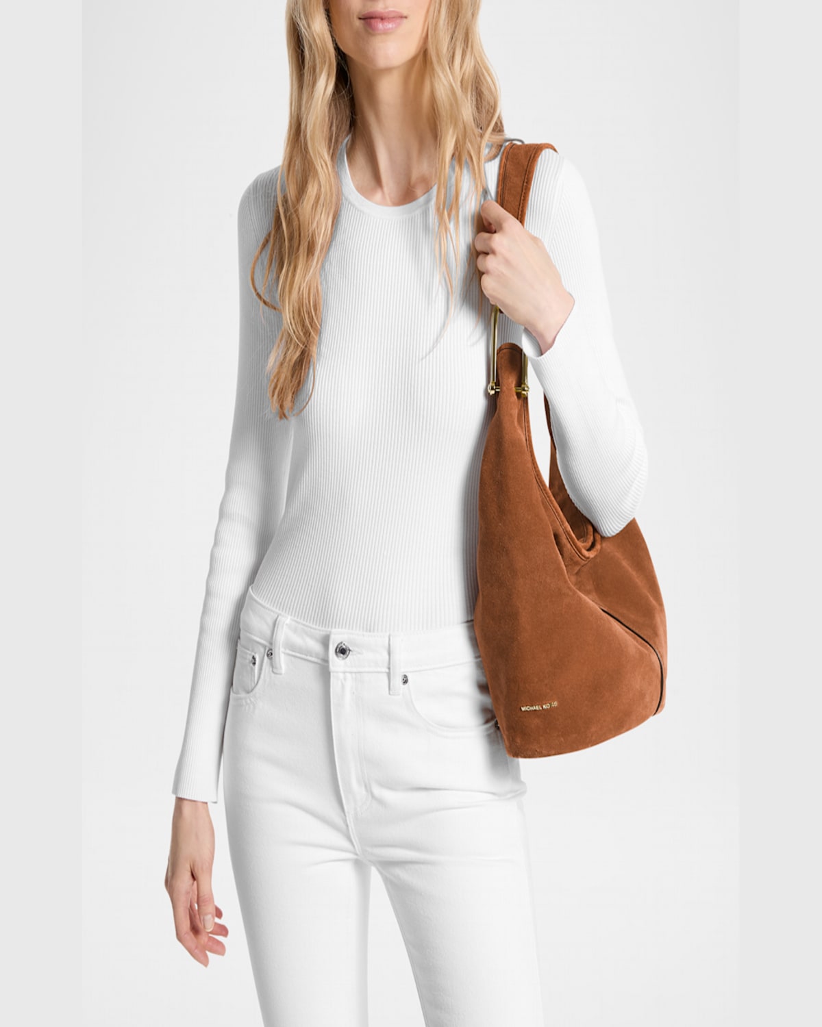 Michael Michael Kors Sonny Suede Hobo Bag In Luggage