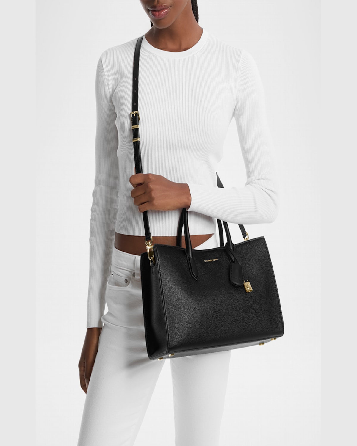 MICHAEL MICHAEL KORS SCARLETT LEATHER SATCHEL BAG 