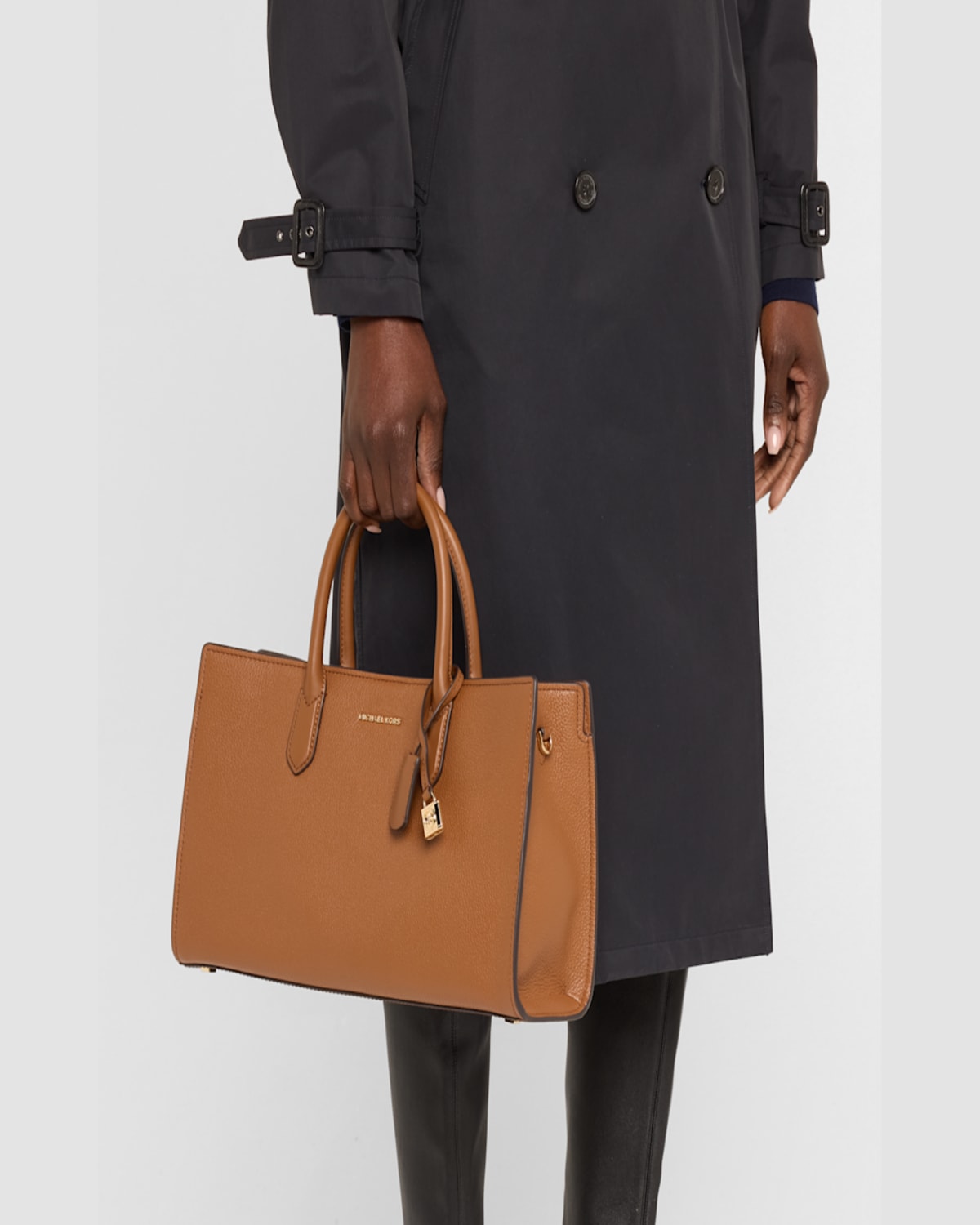 Shop Michael Michael Kors Scarlett Leather Satchel Bag In Luggage
