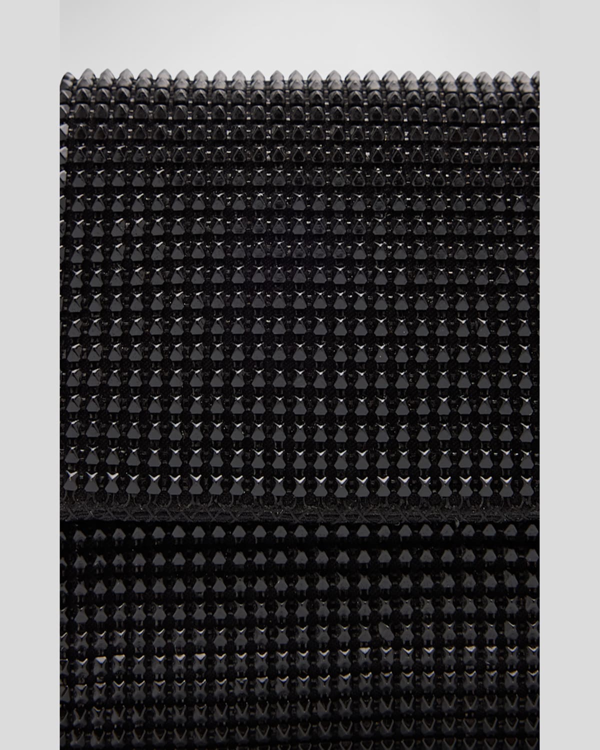 Whiting & Davis Pyramid Envelope Mesh Clutch Bag In Black