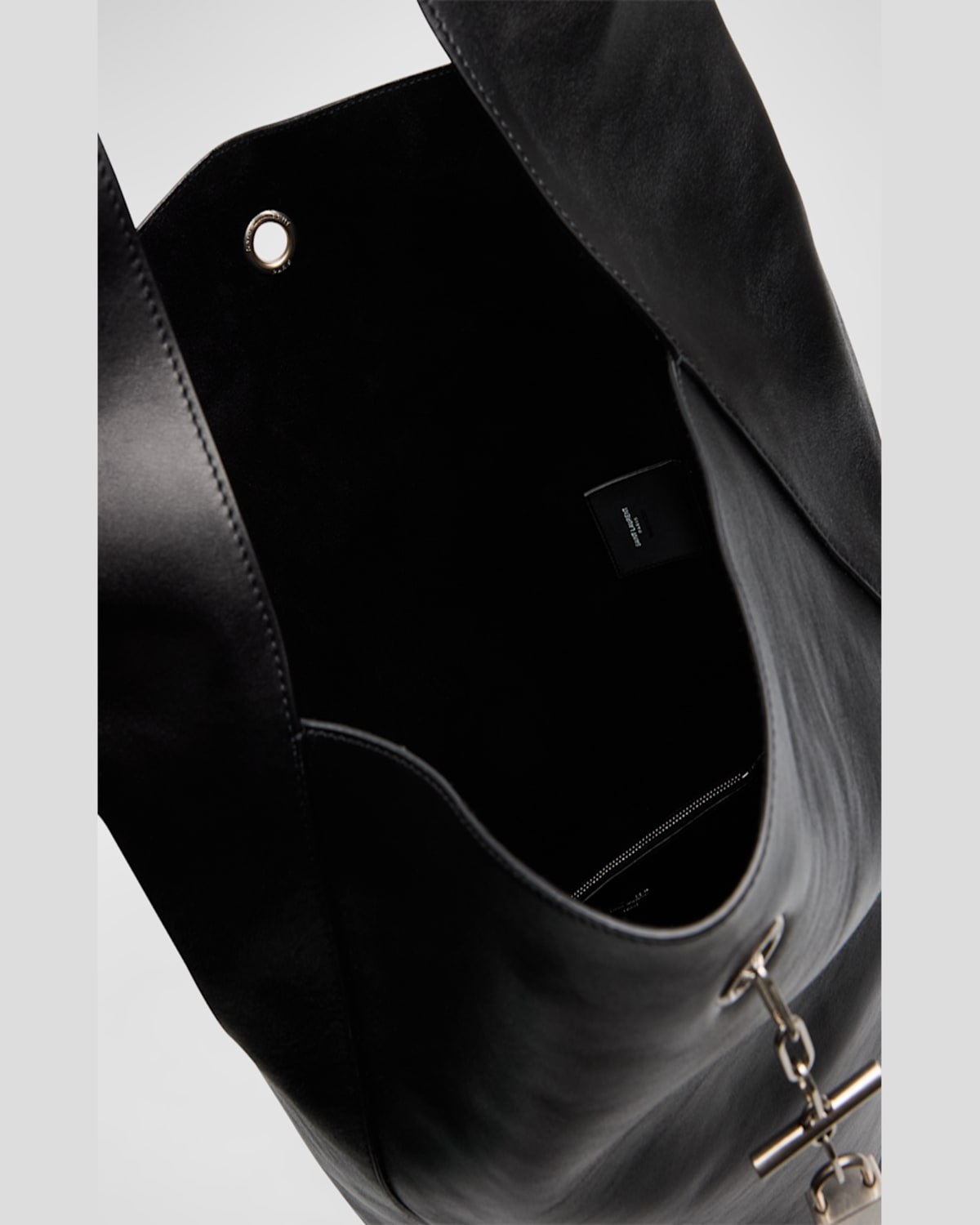 Saint Laurent Men's Leather Tanger Tote Bag In Nero