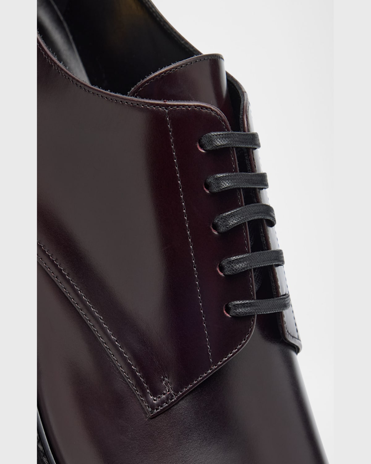 Saint Laurent Men's Army 20 Derby Shoes In Burgandy