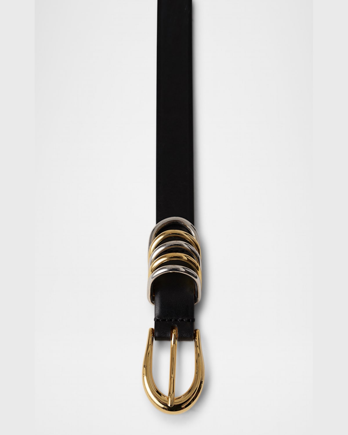 Dehanche Hollyhock Mix Metal Leather Belt In Terre Silver Gold