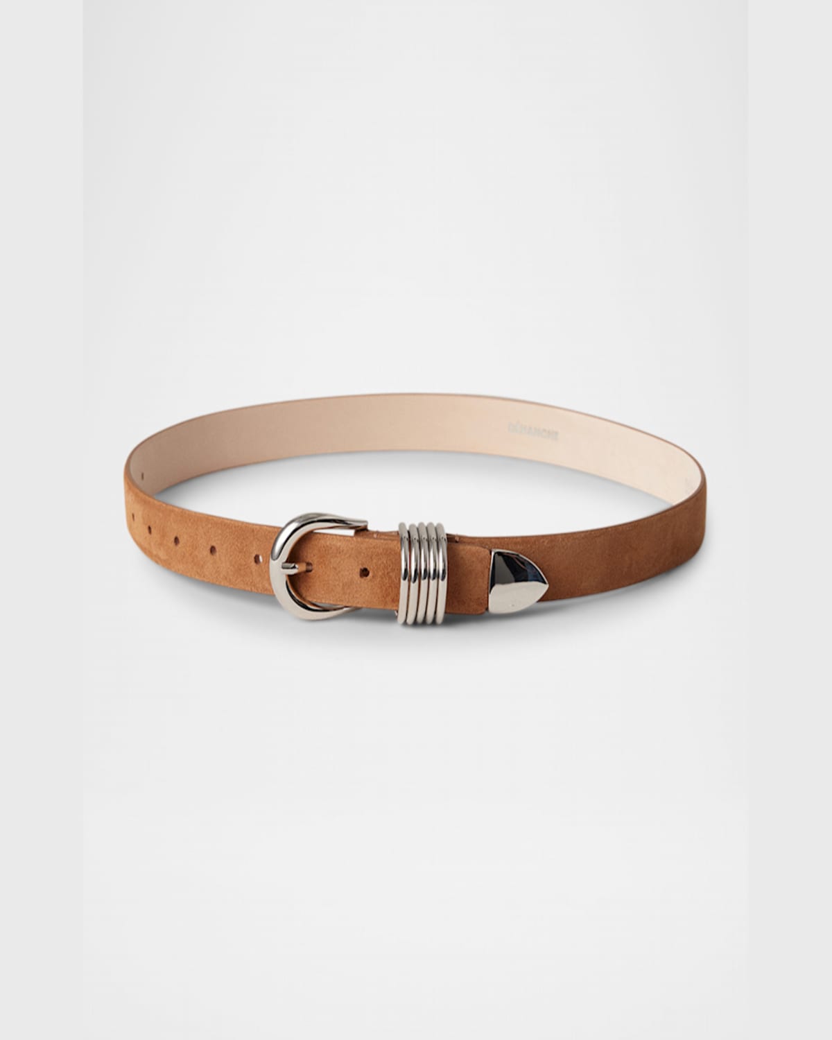 Dehanche Hollyhock Silver-buckle Calf-leather Belt In Burgundy