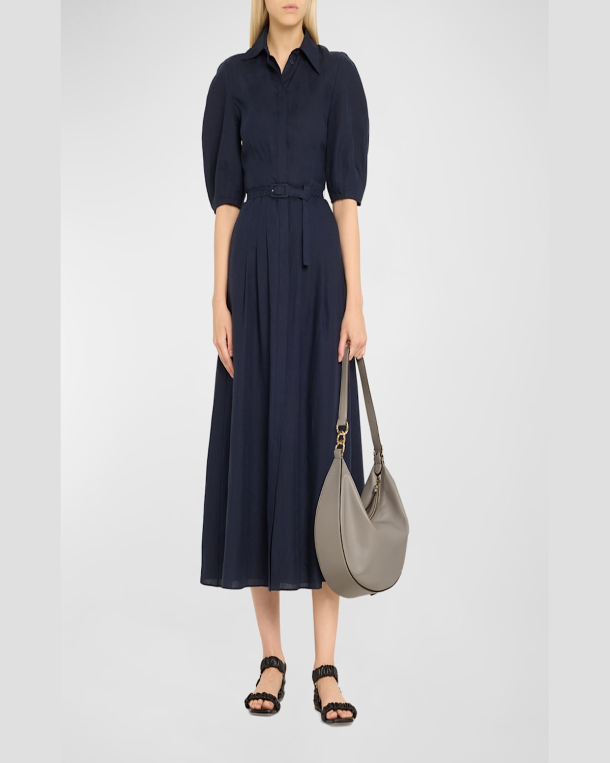 Ulla Johnson Twyla Large Calf Leather Hobo Bag In Dove