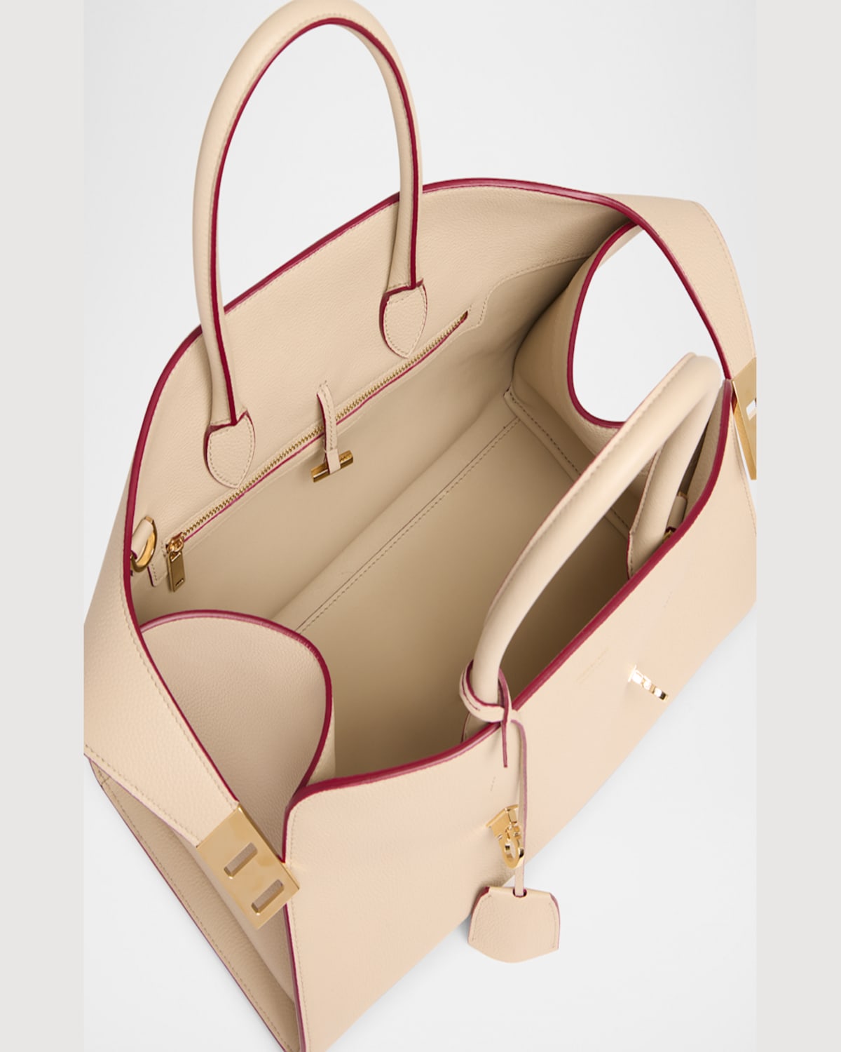 Ferragamo Medium Hug Crossbody Bag In Stone