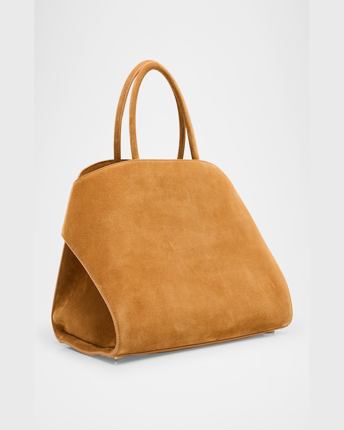 Ferragamo Hug Suede Top-handle Bag In Naturale