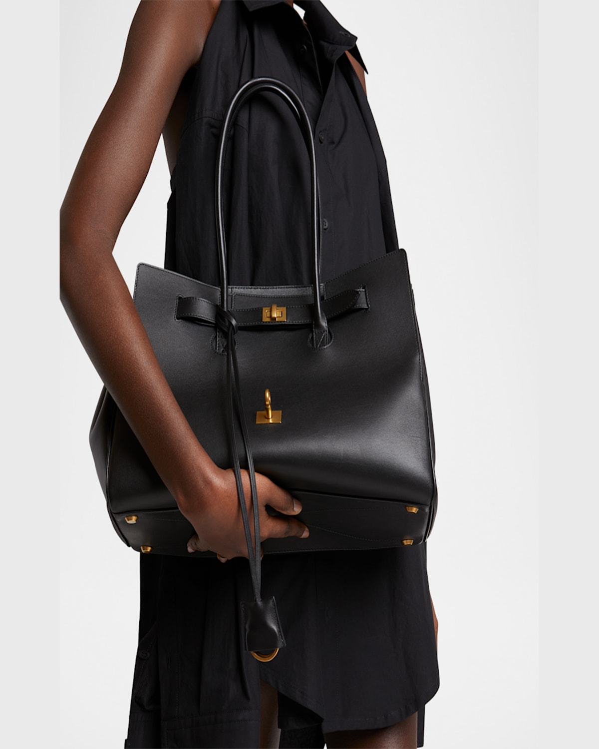 Balenciaga Black Bel Air Small Carry All Bag In 1000 Black