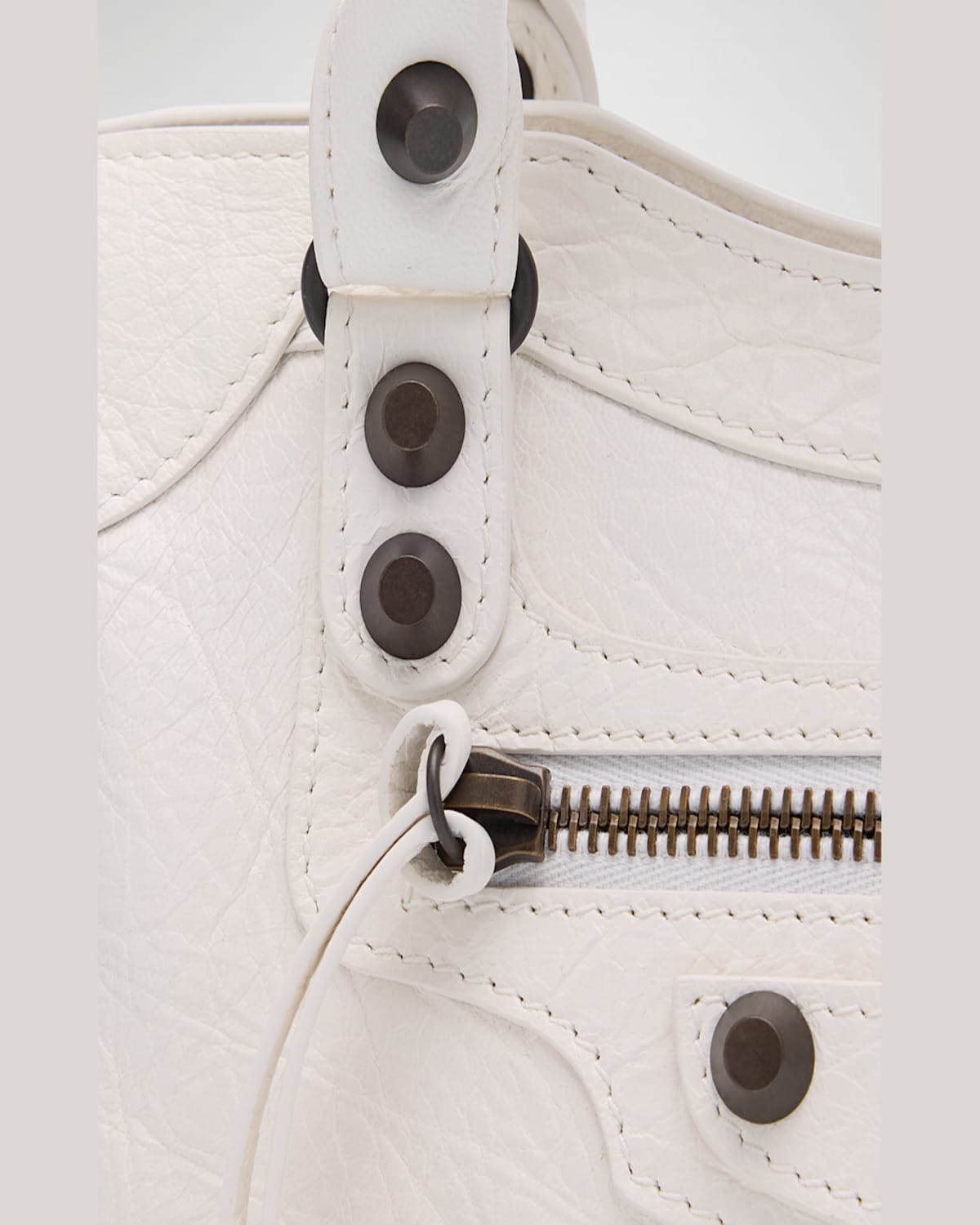 Balenciaga Le City Mini Leather Top-handle Bag In Optic White