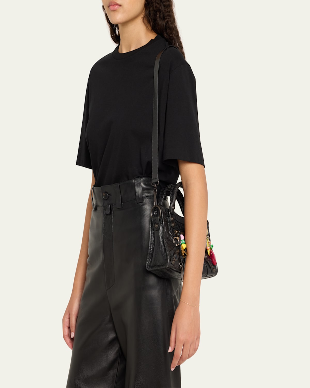 Balenciaga Le City Mini Bag With Charms In Black