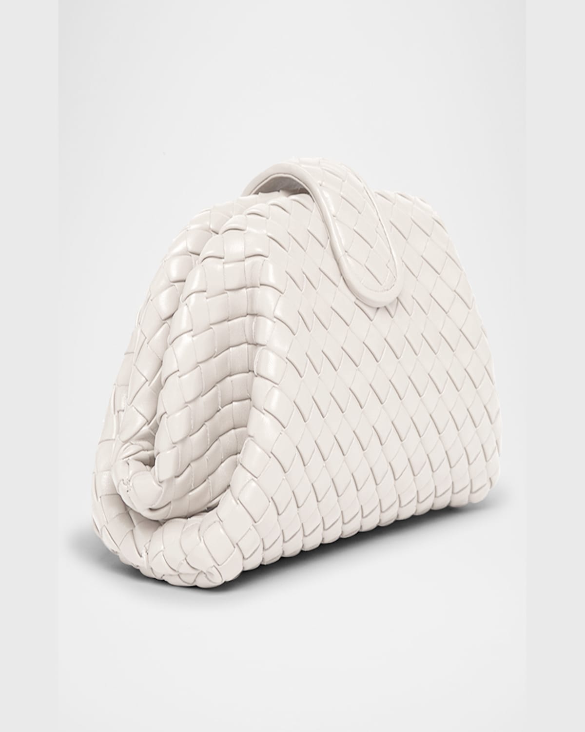 Bottega Veneta Lauren 1980 Mini Clutch Bag With Chain Strap In Chalk