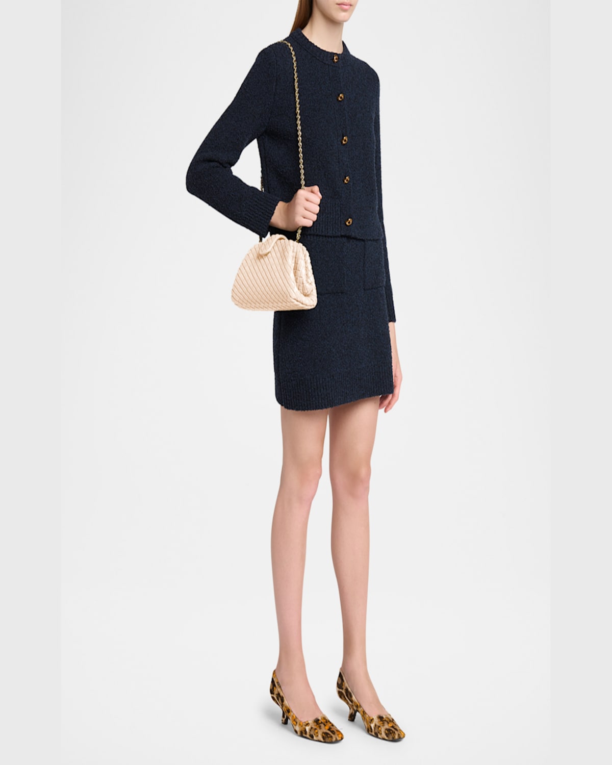 Bottega Veneta Lauren 1980 Mini Clutch Bag With Chain Strap In Cameo