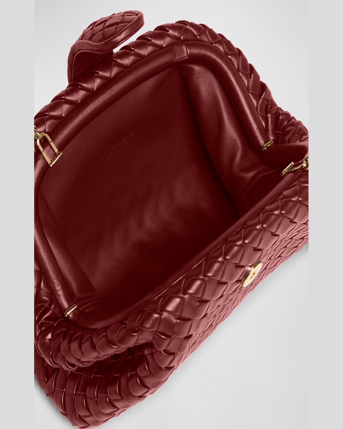 Bottega Veneta Lauren 1980 Mini Clutch Bag With Chain Strap In Chalk