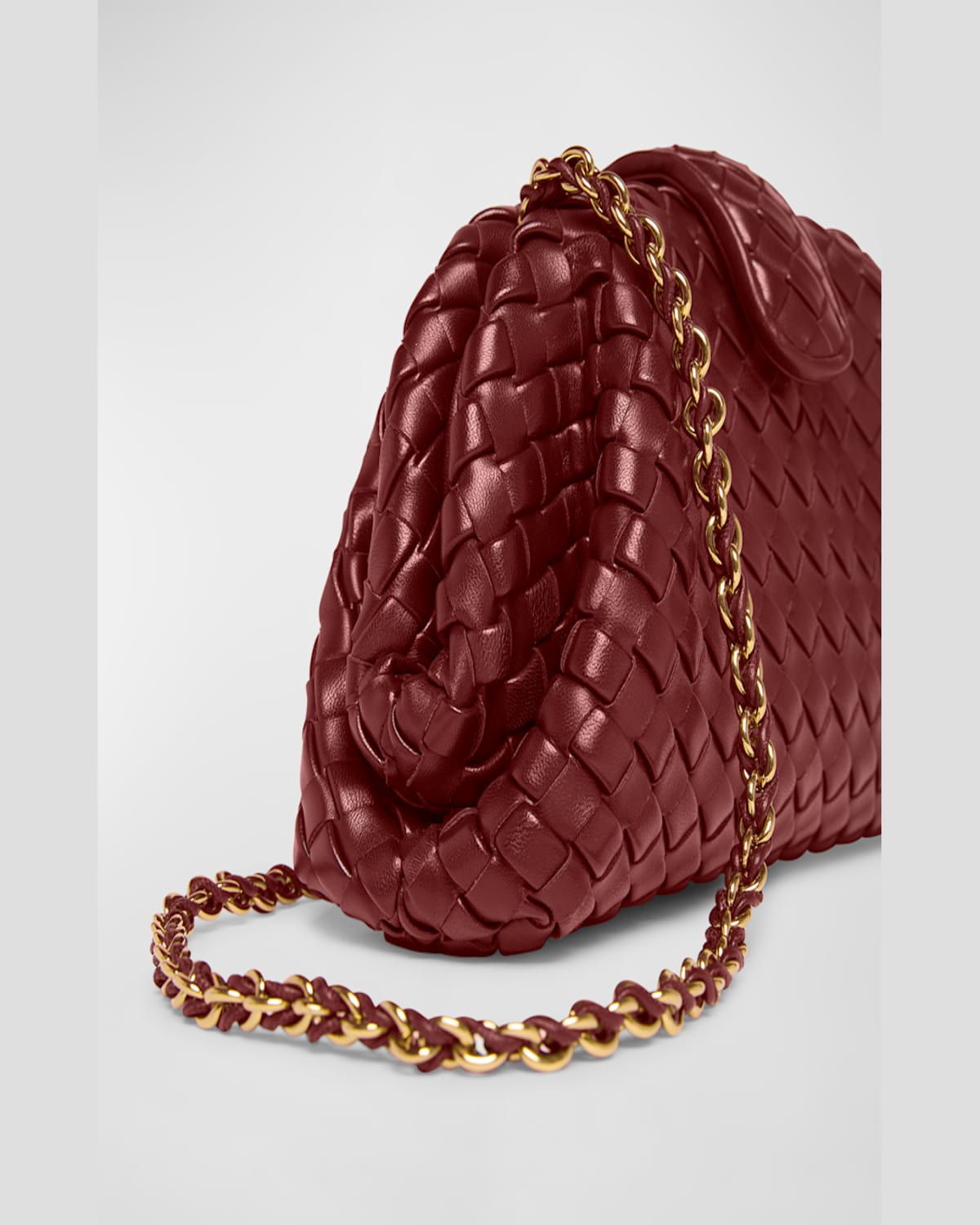 Bottega Veneta Lauren 1980 Mini Clutch Bag With Chain Strap In Chalk