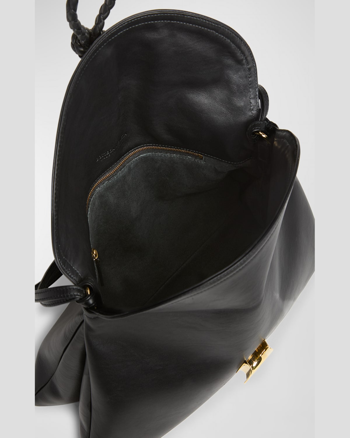 Bottega Veneta Medium Liberta Leather Shoulder Bag In Black