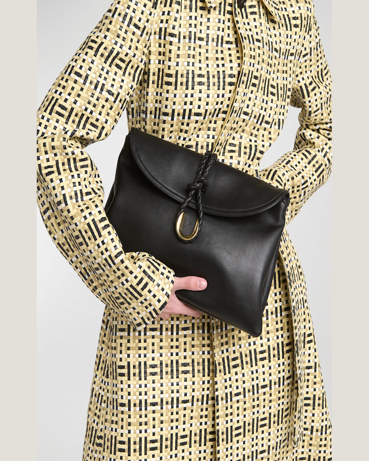 Bottega Veneta Medium Liberta Leather Shoulder Bag In Black