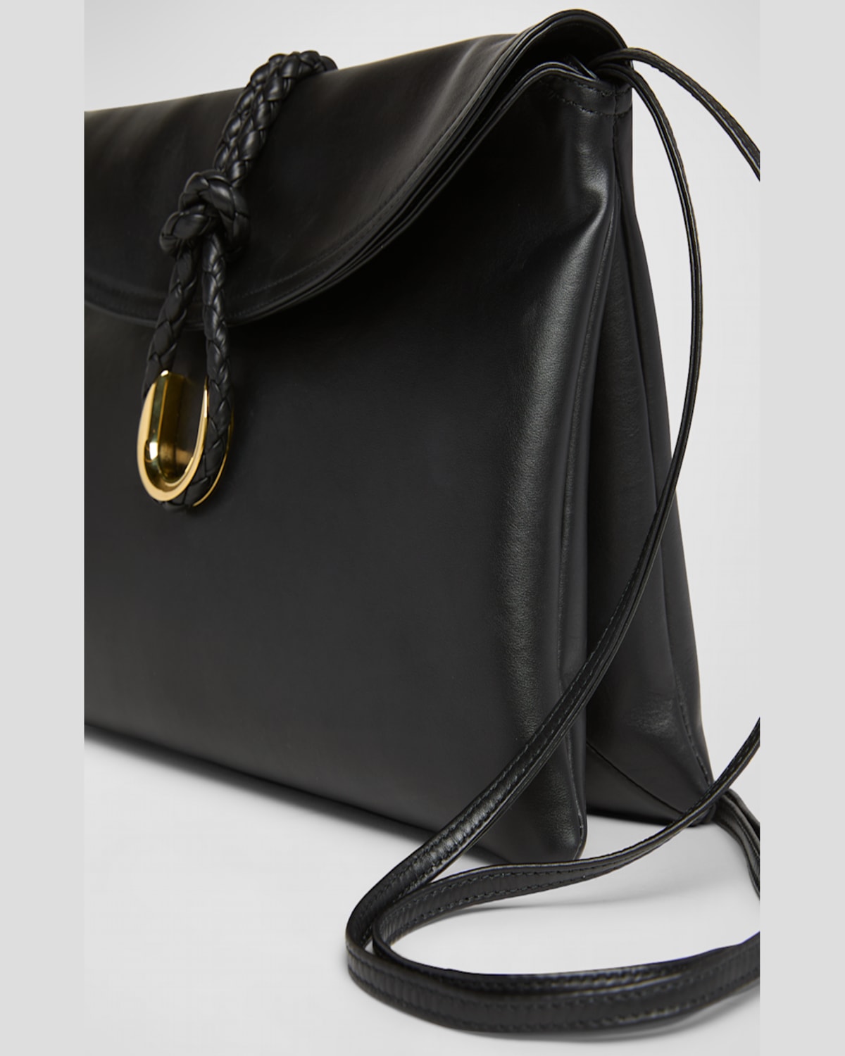 Bottega Veneta Medium Liberta Leather Shoulder Bag In Black