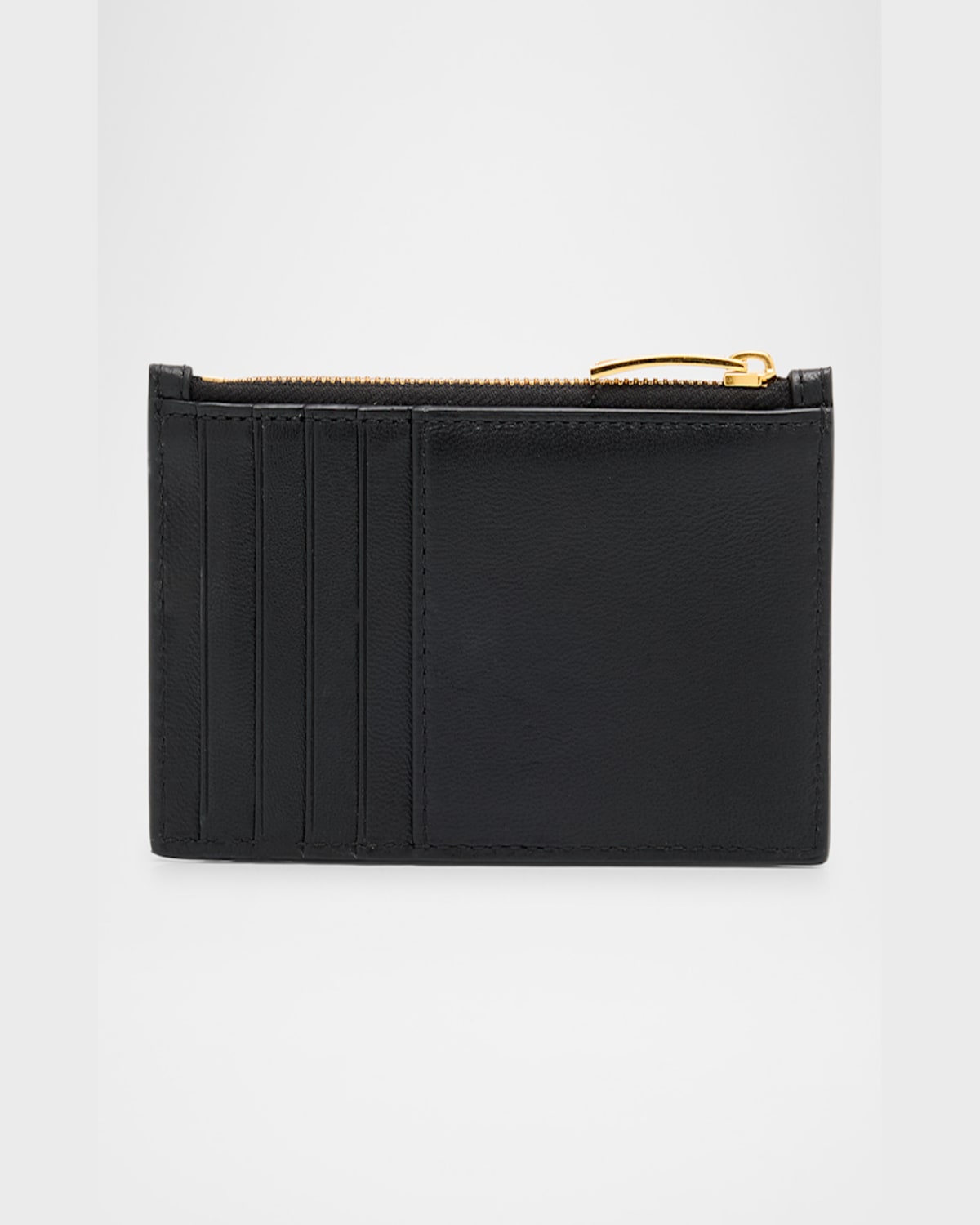 Bottega Veneta Black Cardwallet With Zip And Intrecciato Motif In Leather Woman In Black