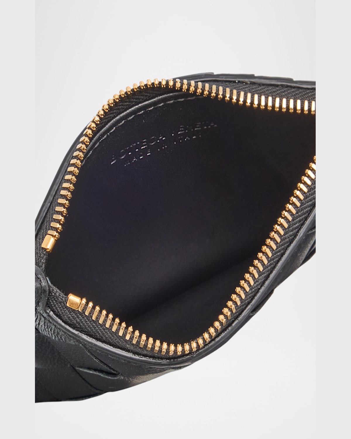 Bottega Veneta Black Cardwallet With Zip And Intrecciato Motif In Leather Woman In Black