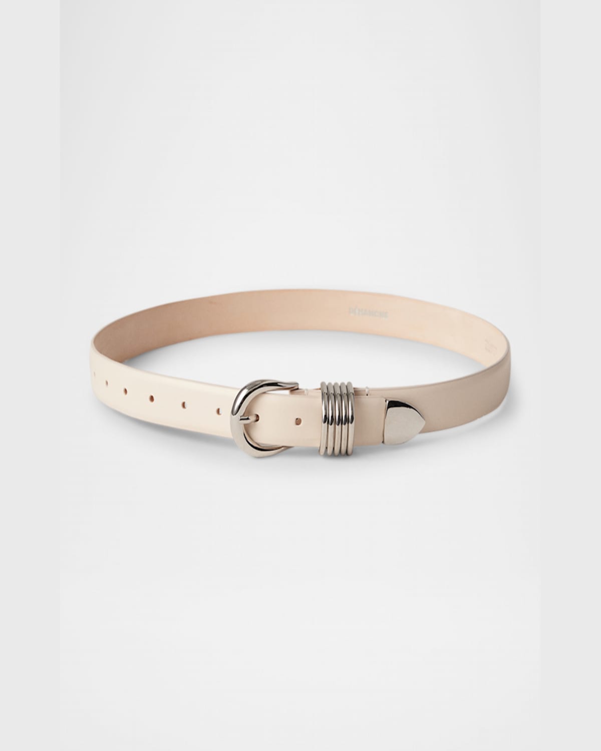 Dehanche Hollyhock Silver-buckle Calf-leather Belt In Burgundy