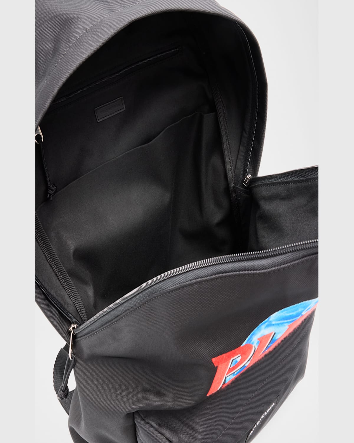 Shop Balenciaga Men's Explorer Planet Earth Backpack In 1075 Black/ Blue/ Red