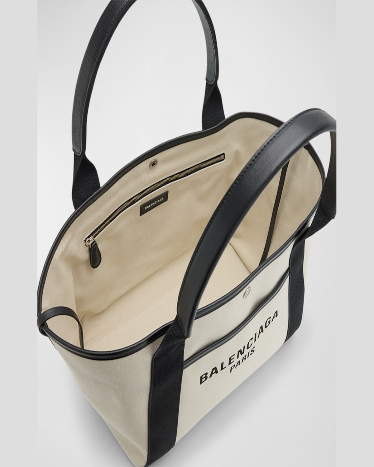 Balenciaga Blackwhite Biarritz S Shopping Bag In Natural/black