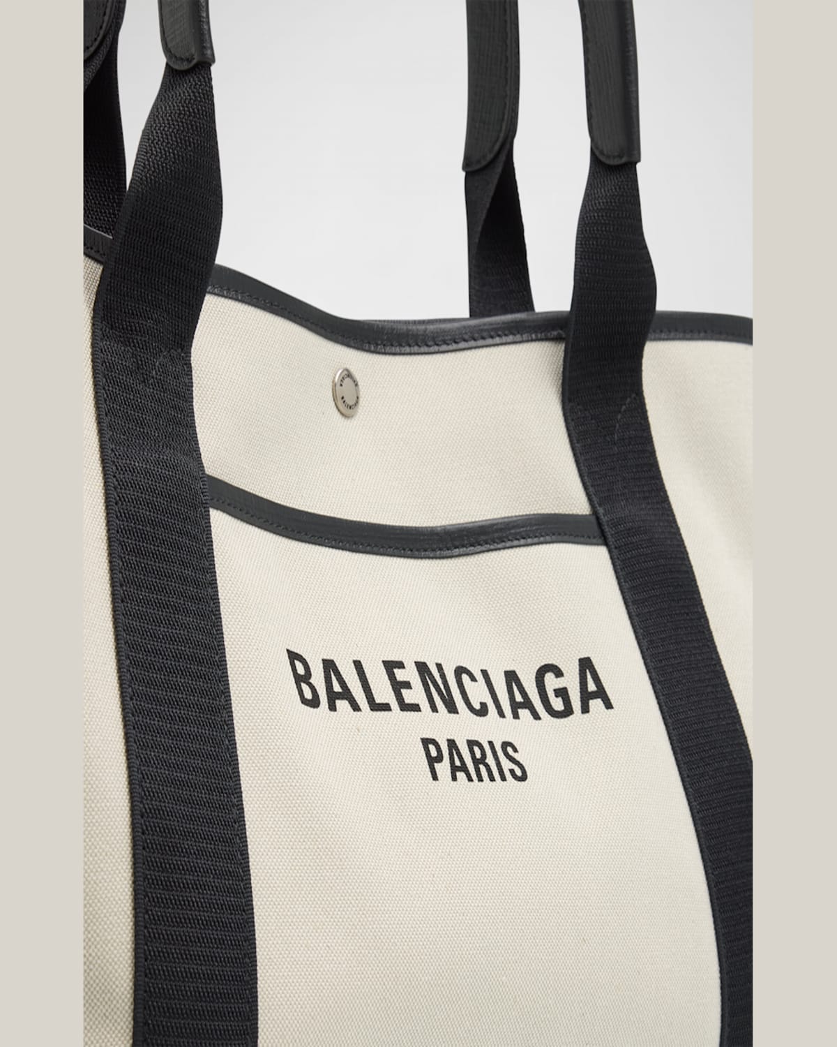 Balenciaga Blackwhite Biarritz S Shopping Bag In Natural/black