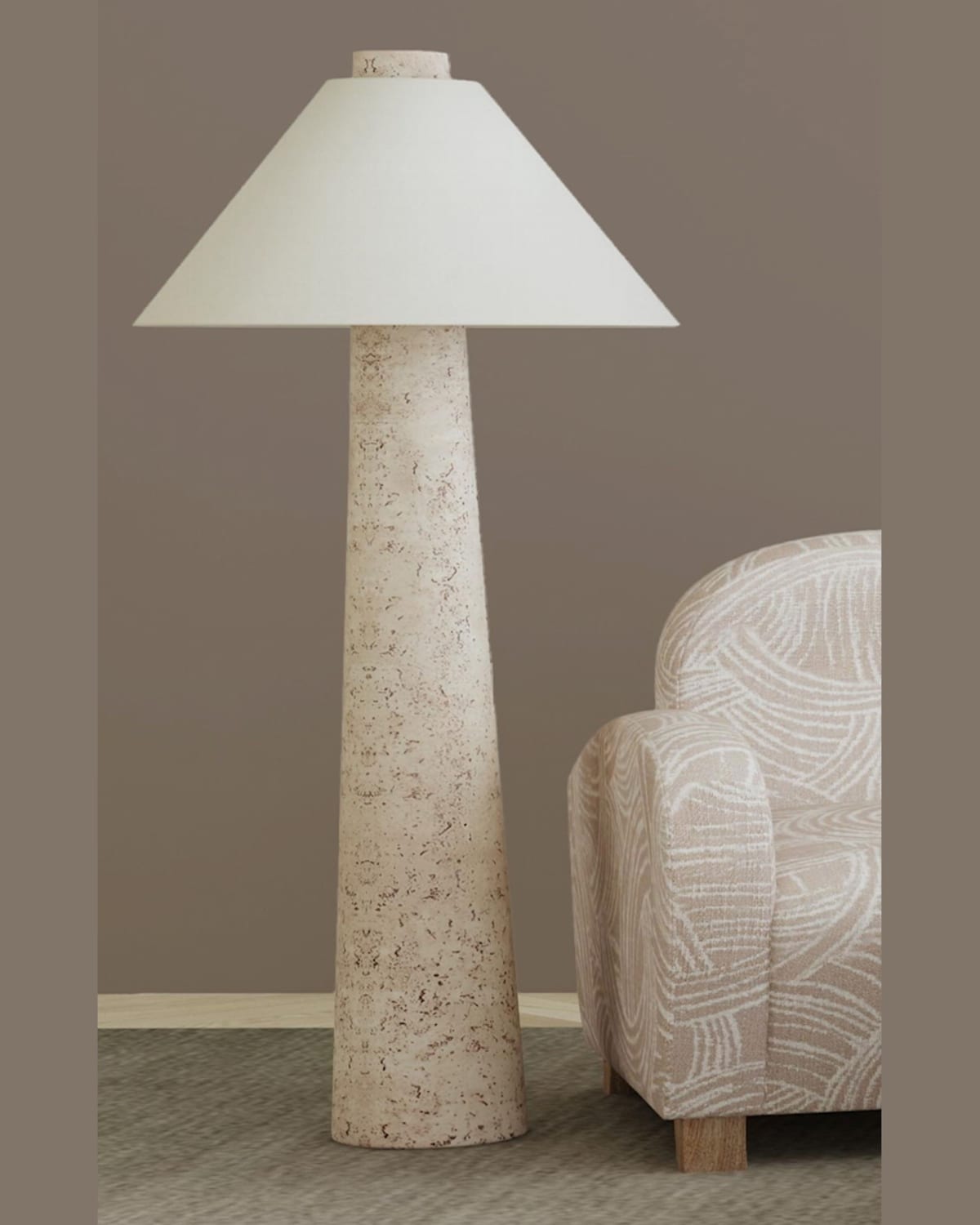 Katherine Noble By Bmc Butler 64" Resin Floor Lamp In Textured Cream