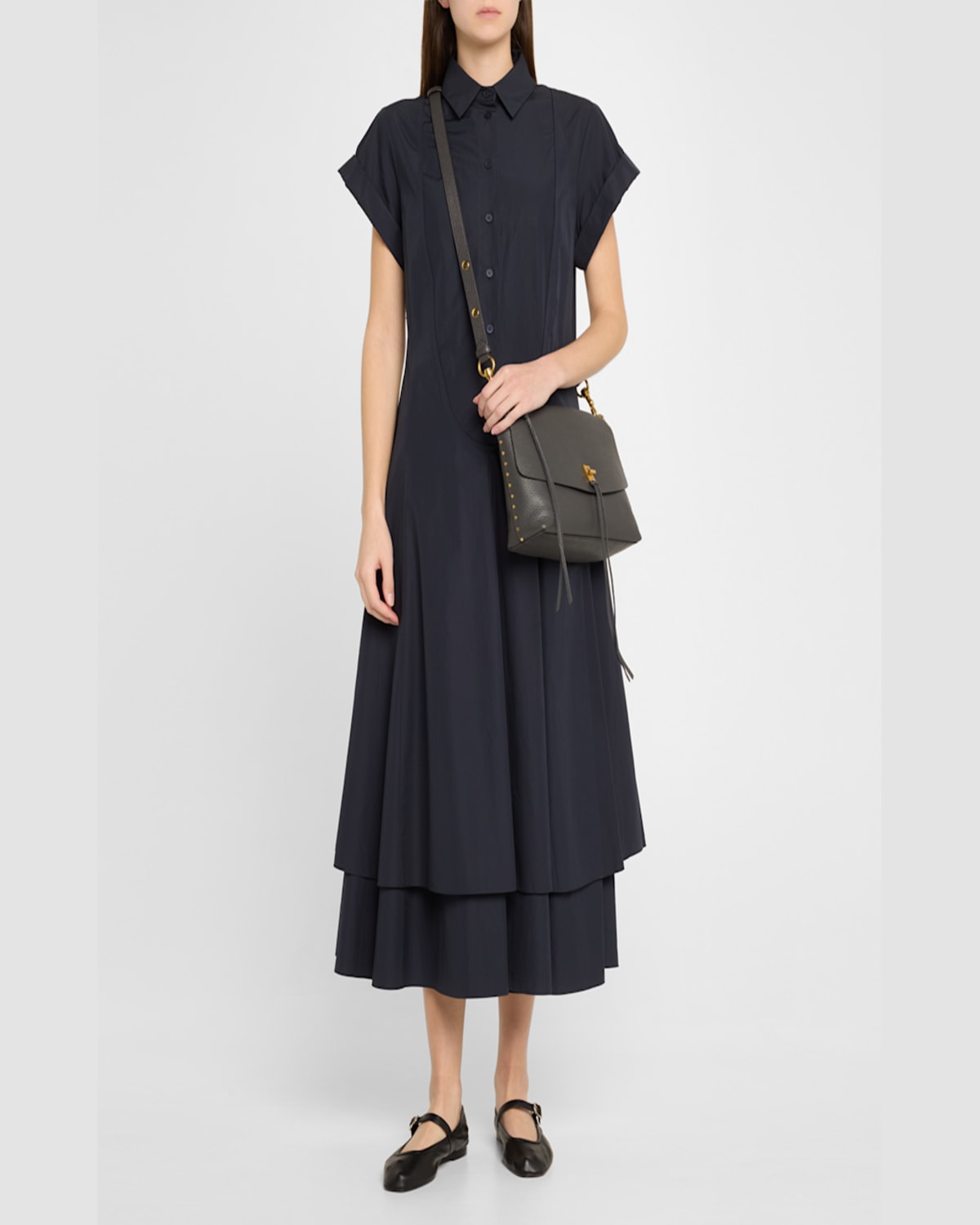 Rebecca Minkoff Darren Zip Leather Shoulder Bag In Shadow