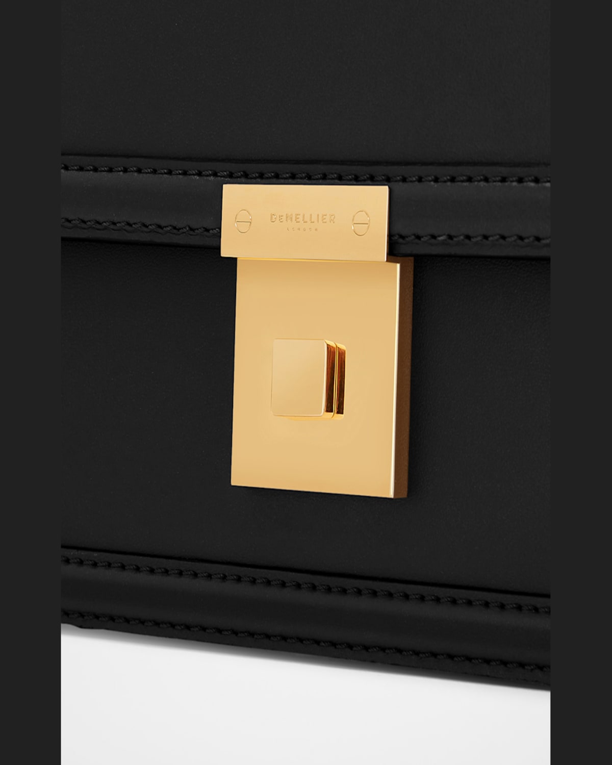 Demellier Paris Crossbody Smooth Leather Bag In Black Smooth