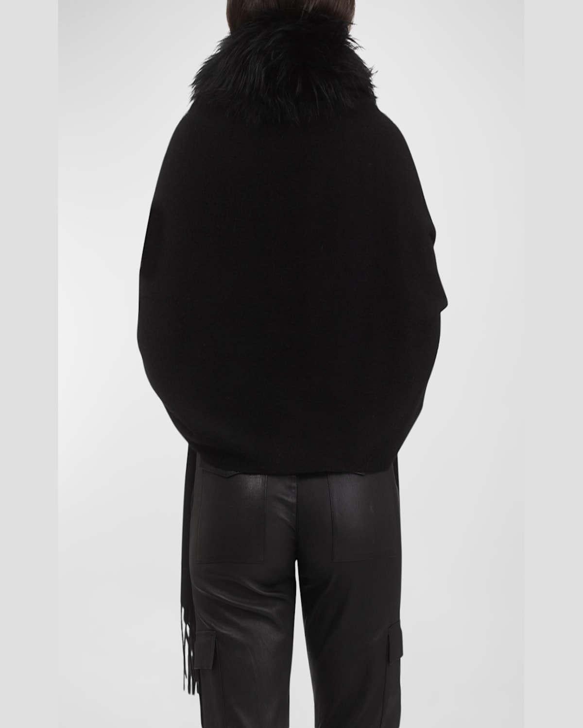 Gorski Cashmere & Lamb Shearling Stole In Black