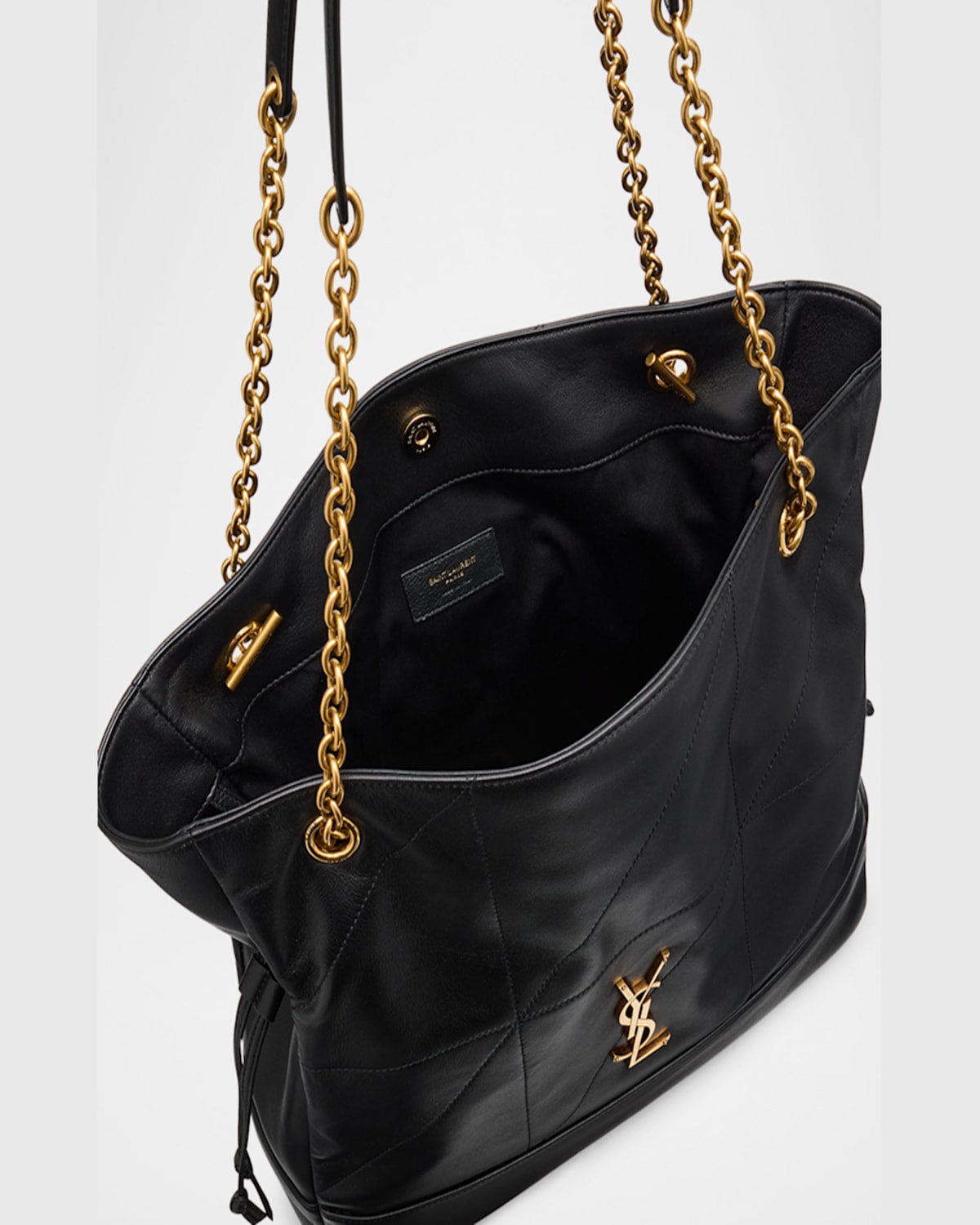 Saint Laurent Jamie 4.3 Shopping Tote Bag In Quilted Leather In Light Musk