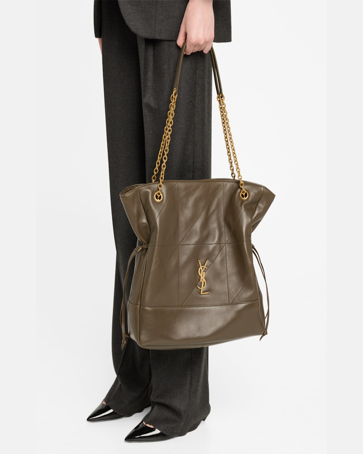 Saint Laurent Jamie 4.3 Shopping Tote Bag In Quilted Leather In Dark Bordeaux