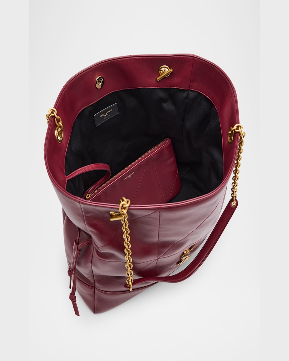 Saint Laurent Jamie 4.3 Shopping Tote Bag In Quilted Leather In Dark Bordeaux