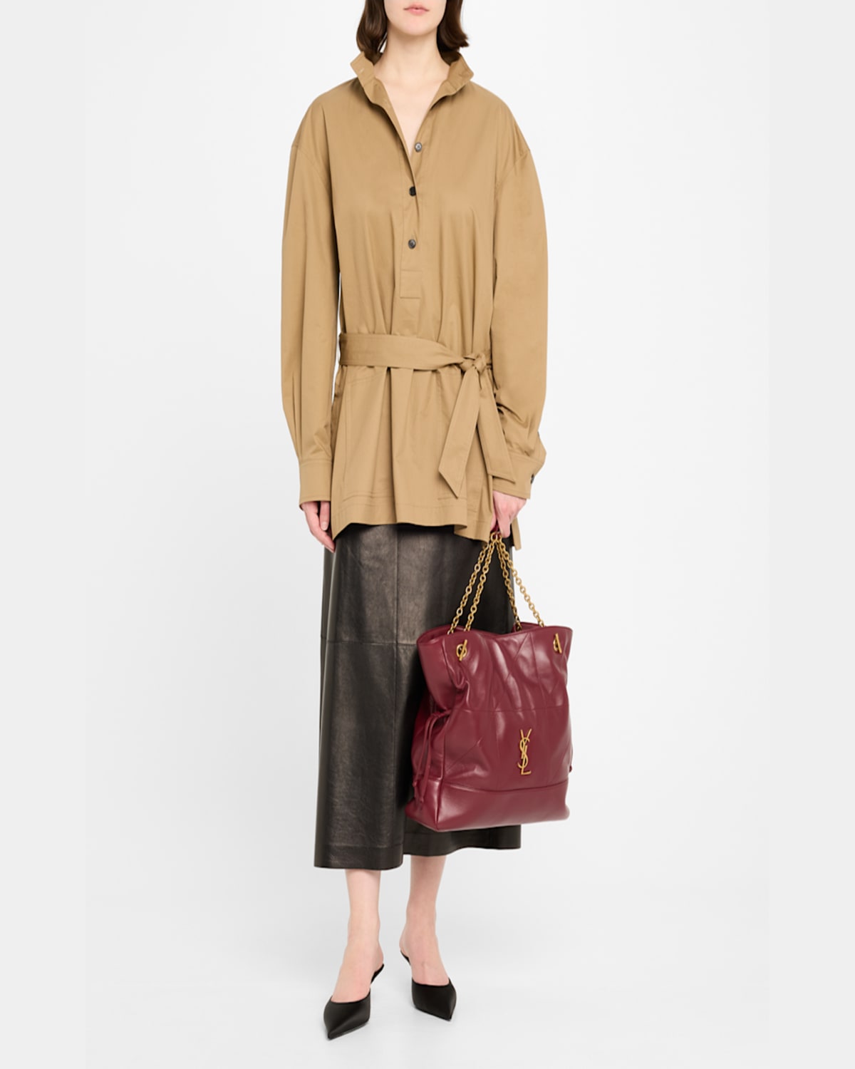 Saint Laurent Jamie 4.3 Shopping Tote Bag In Quilted Leather In Dark Bordeaux