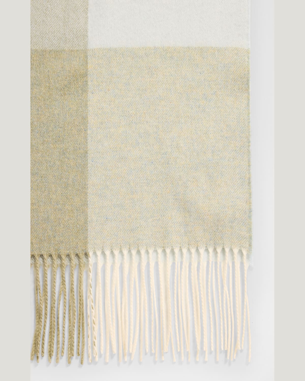 Johnstons Of Elgin Cashmere Check-print Scarf In Lichen