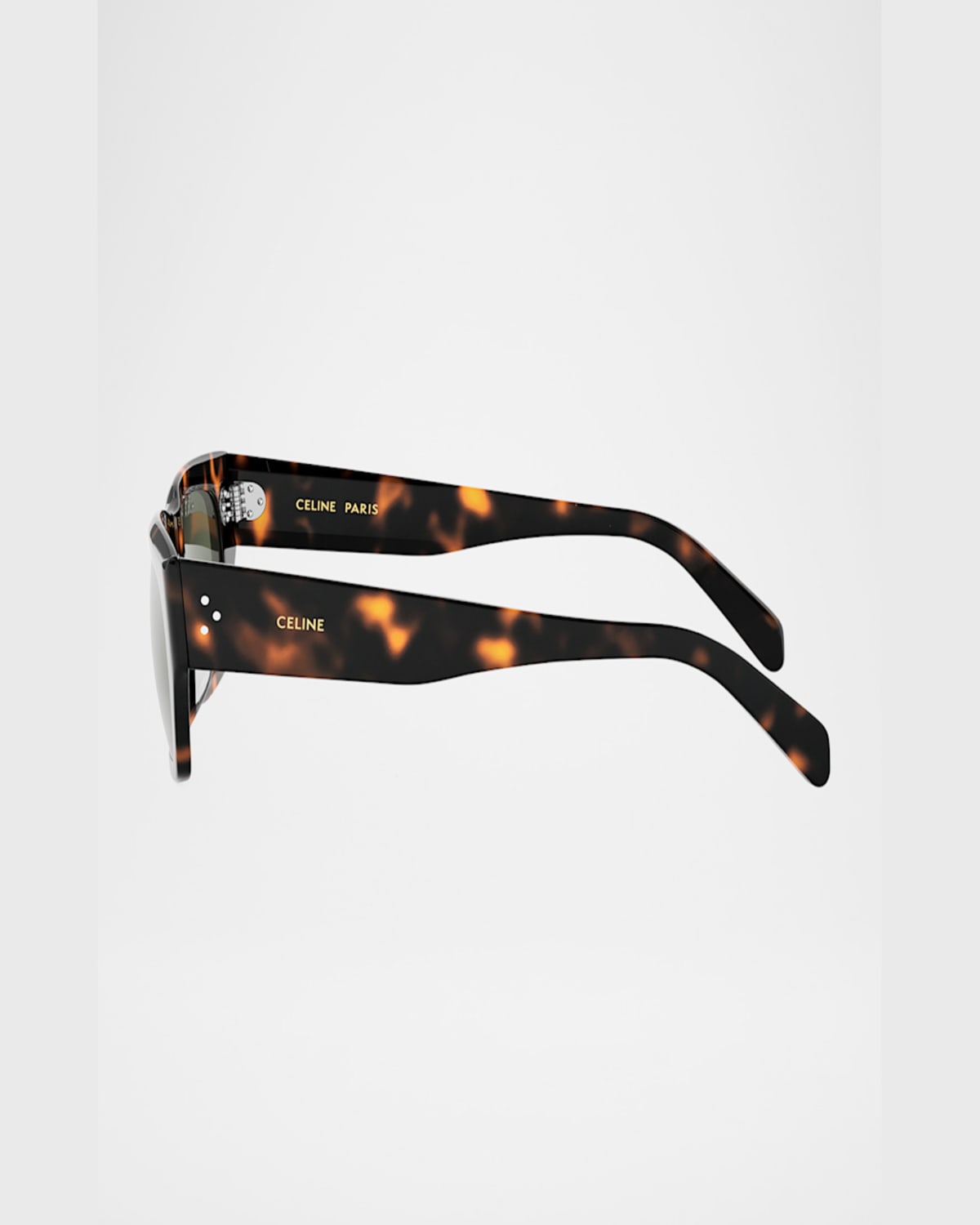 Celine Men's Bold 3 Dots Sunglasses In Dark Havana Green