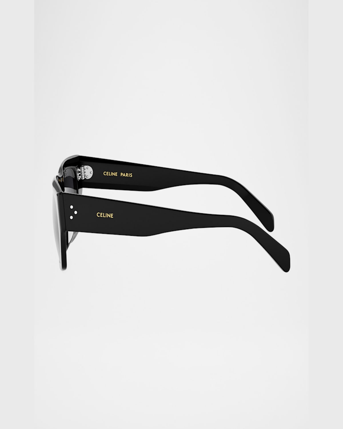 Celine Men's Bold 3 Dots Sunglasses In Shiny Black Gradient Smoke