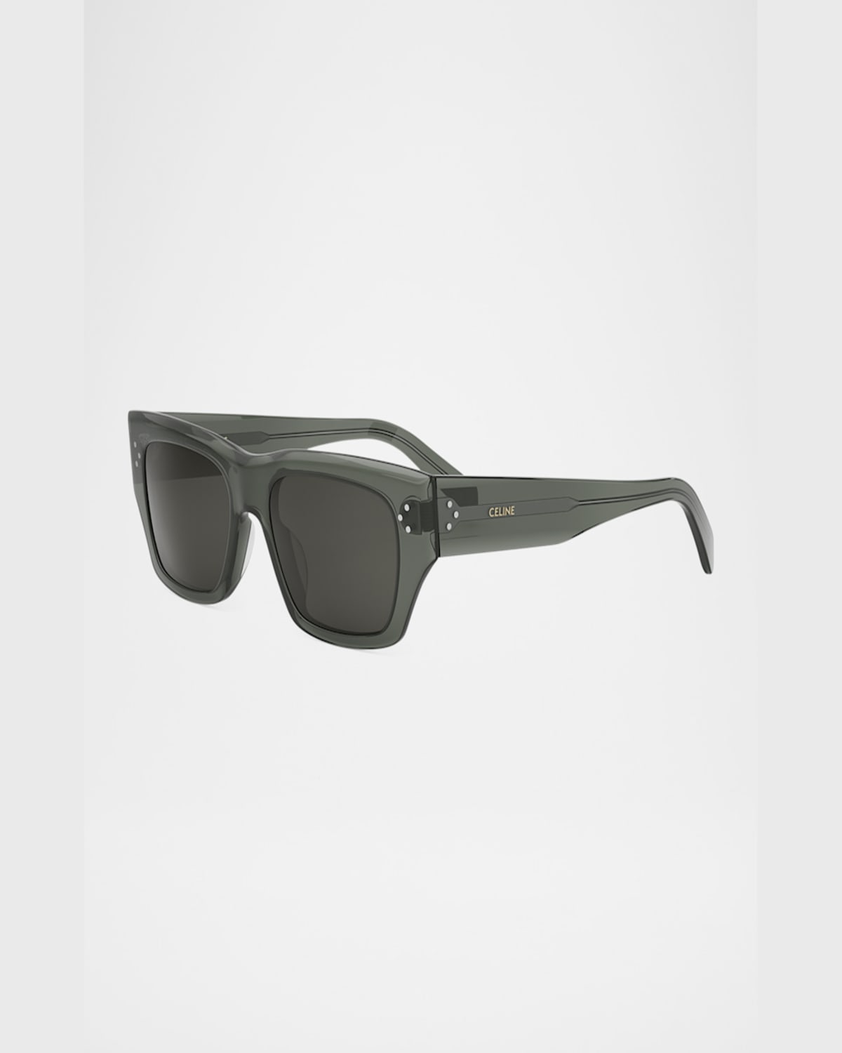 Celine Men's Bold 3 Dots Sunglasses In Shiny Black Gradient Smoke