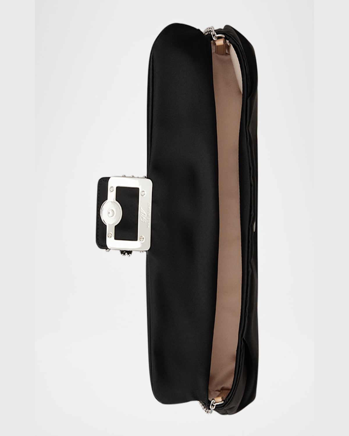 Roger Vivier Women's Satin Efflorescence Clutch Bag With Buckle In Nero
