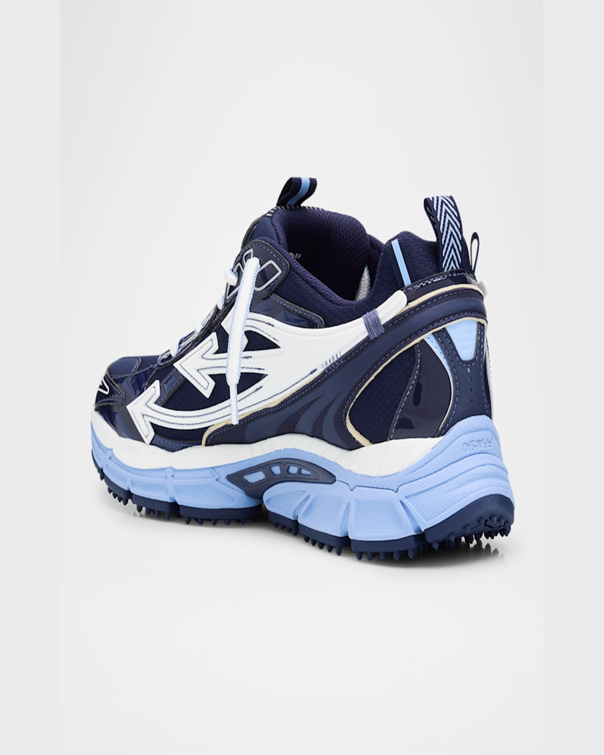 Off-white Be Right Back Mesh Sneakers In Navy Blue - Dusty Blue
